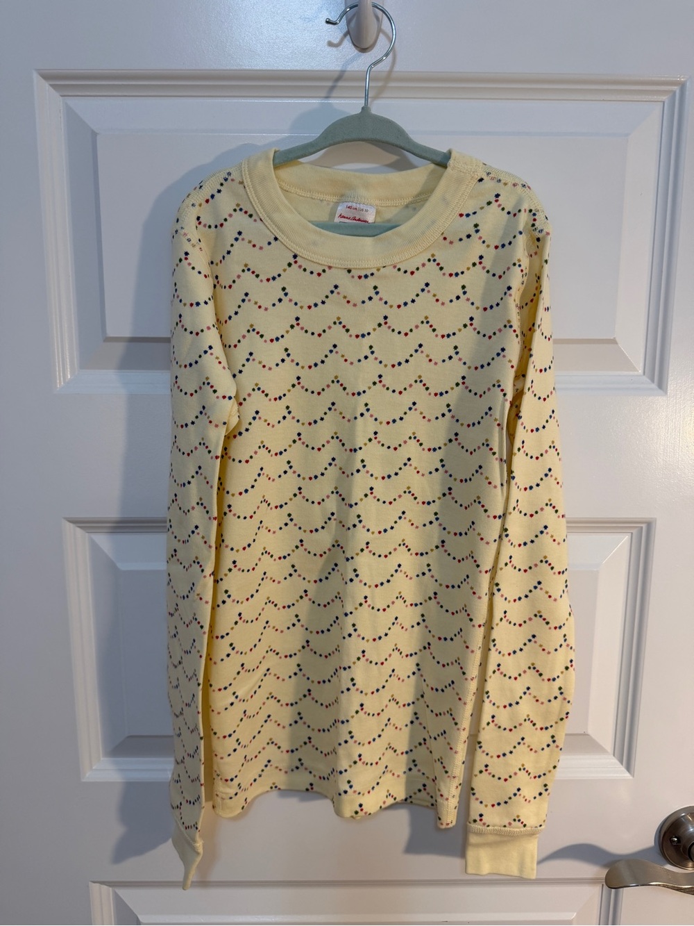 NWOT Hanna Andersson Girls 10 Yellow Long-Sleeve Pajama Set with Multicolor Dots